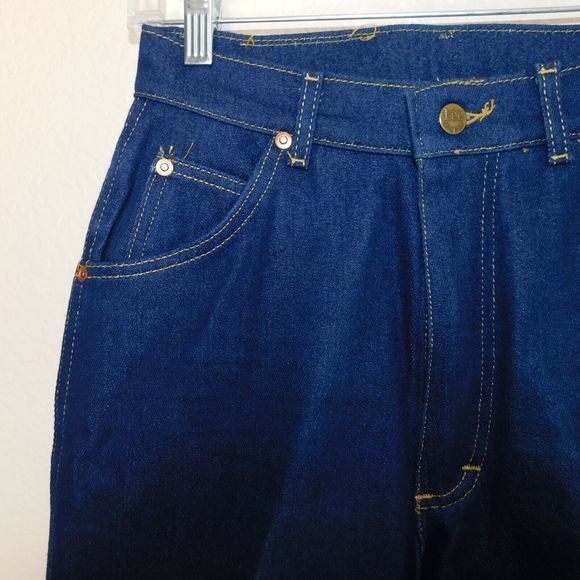 Vintage 70s Lee Riders Jeans Size 12 Med Made in USA Indigo Denim Pants 5 Pocket - Picture 7 of 16